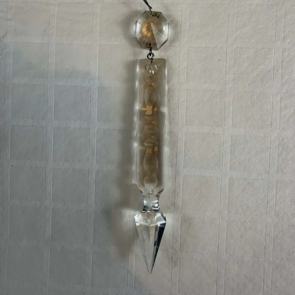 Clear Faceted Crystal Chandelier Prism Drops w/ Octagon Connector 6